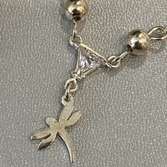 Sterling Silver 925 Mexico Dragonfly Necklace & Earrings Set - Signed - Picture 7 of 9